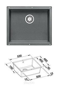 ZLEW ZLEWOZMYWAK GRANITOWY SILGRANIT BLANCO SUBLINE 500 u